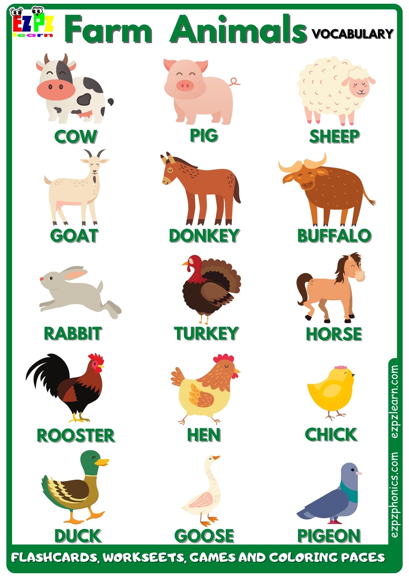 Farm Animals Vocabulary